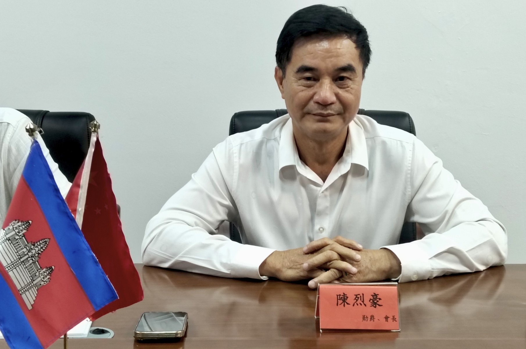 柬埔寨潮汕商會會長陳烈豪勛爵致辭。